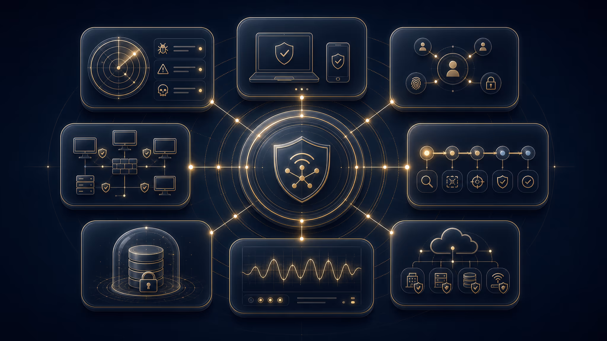 Capability map infographic for the Proactive Cybersecurity & Defense service family