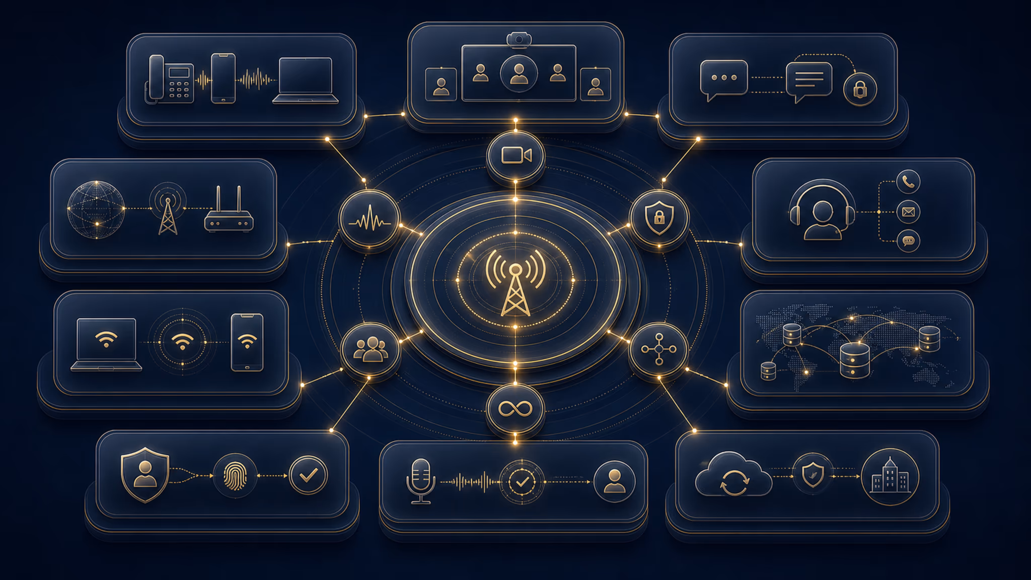 Capability card infographic for Modern Communication Solutions